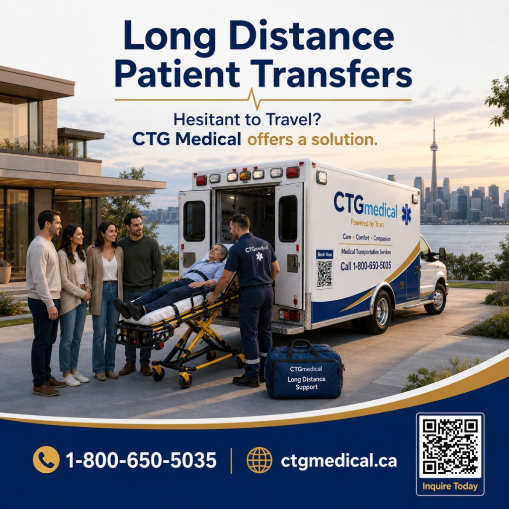 Long-distance medical transport route from Florida to Ontario, Canada.