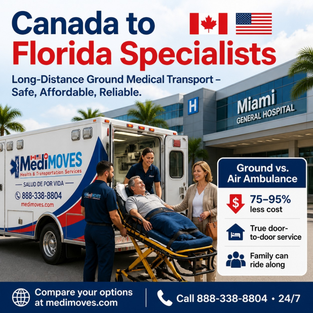 MediMoves attendant assisting a patient into a stretcher vehicle
